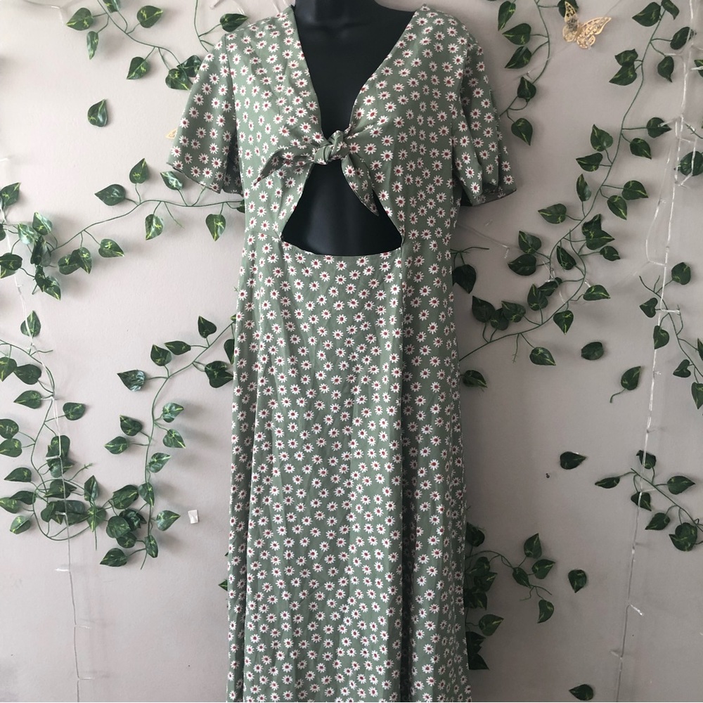 Long floral peek a boo maxi